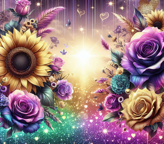 Thermobecher - Blumen - Lila