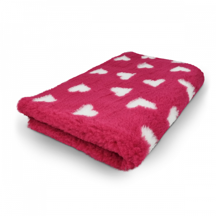 Vet Bed - Fuchsie - Weiße Herzen