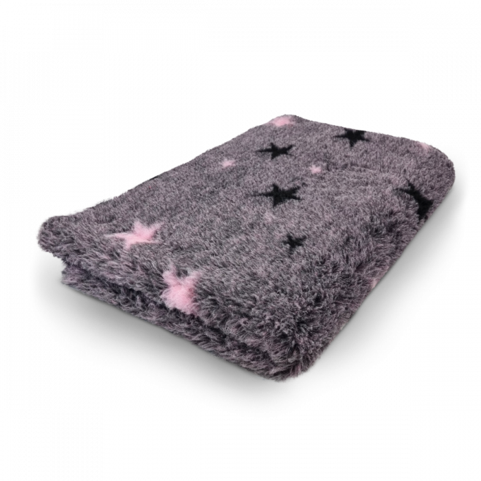 Vet Bed - Grau - Rosa und Schwarze Sterne