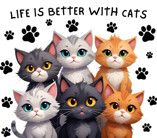 Thermobecher - Katzen - Life is better ...2