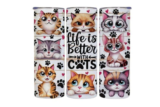 Thermobecher - Katzen - Life is better ...